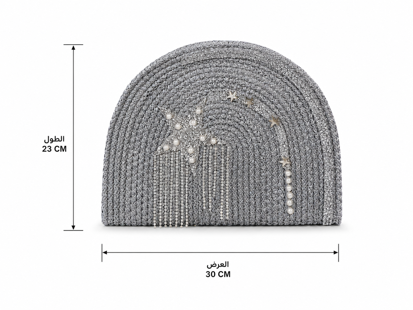 Handbags raffia With a sparkling star and pearl details ZK-1