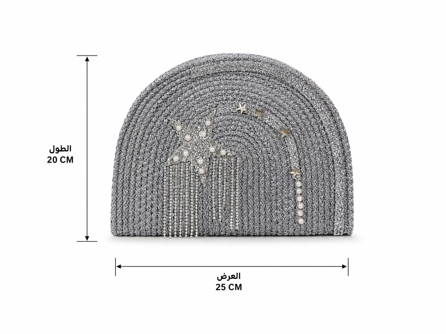 Handbags raffia With a sparkling star and pearl details ZK-1