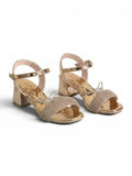 sandal heeled leather Shiny with butterfly SN-818