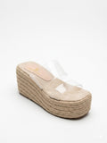 Slipper Wedge Burlap With Transparent S-25