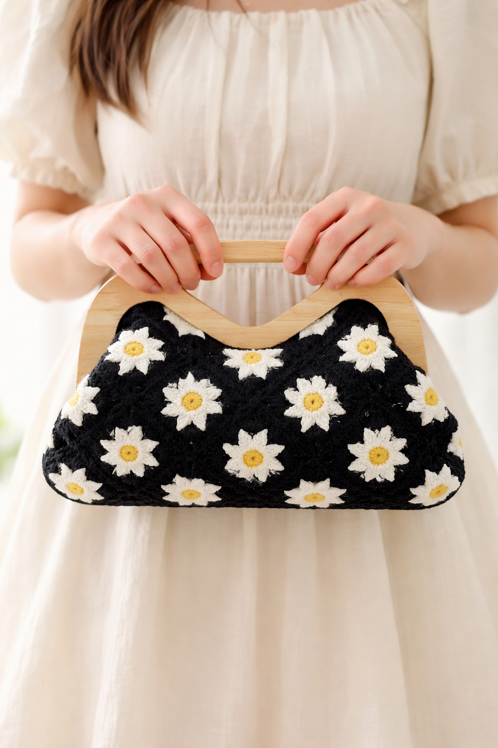 Handbag Wood And Fabric ZS-14