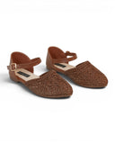 Sandals Flat Burlap And Leather With Buckle SF-59