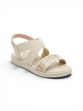 sandals Leather flat with elastic strap SF-61