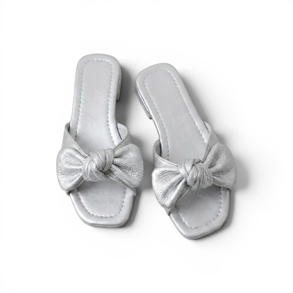 Slipper Flat Leather With Bow SL-229