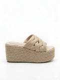 Slipper Wedge Burlap Elegant S-26