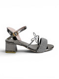 sandal heeled leather Shiny with butterfly SN-818