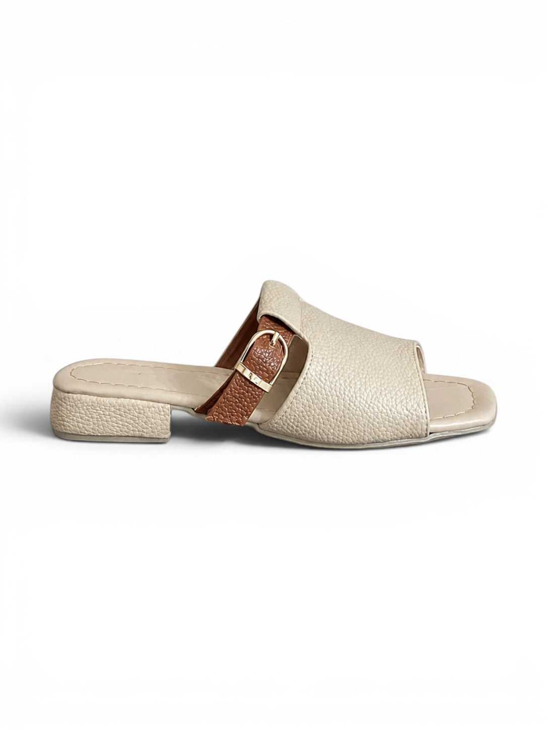 Slippers Leather Elegant With Buckle - SL-218