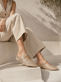 Ballerina flat Leather With a Glossy mirror design BF-815
