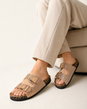 slippers leather flat With a distinctive and unique design SL-238