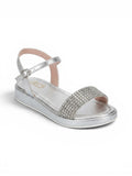 sandals Flat leather with diamond strap SF-60