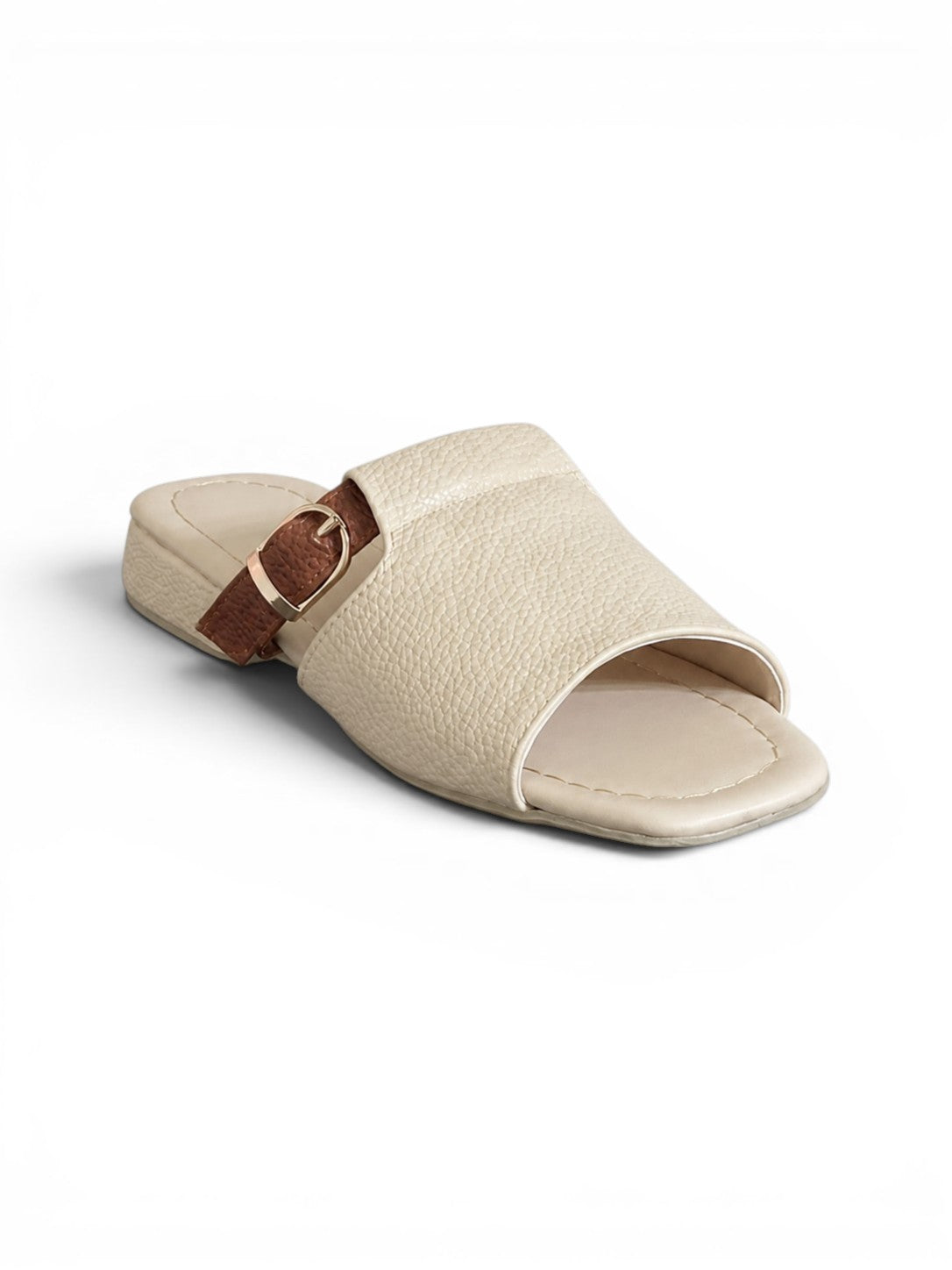 Slippers Leather Elegant With Buckle - SL-218