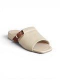 Slippers Leather Elegant With Buckle - SL-218