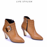 BOOT MID HEELS LEATHER -R-6