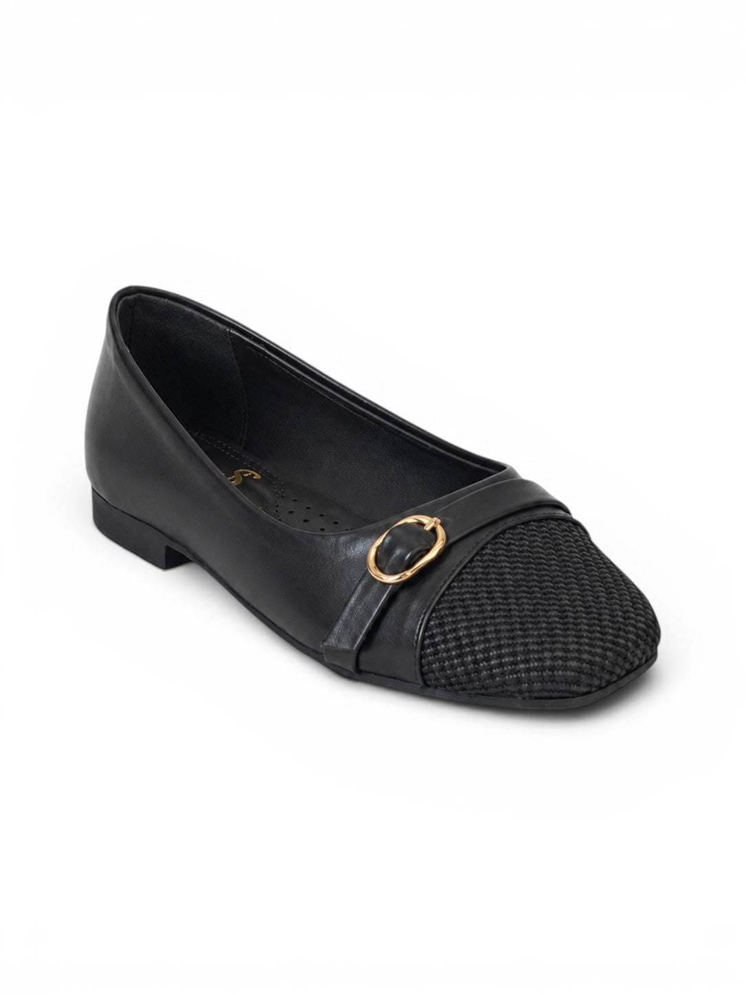 Ballerina flat Leather With an elegant straw toe BN-523