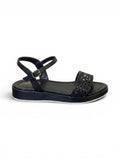 sandals Leather flat with mesh strap SF-62