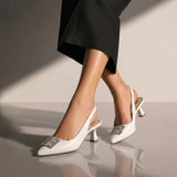 Shoes Mid Heels Leather Easy to Wear F-622