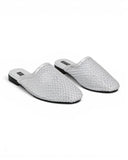 Mule flat leather Diamond-studded mesh design SB-706