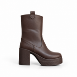 Boot Heels Leather With Zipper L-114