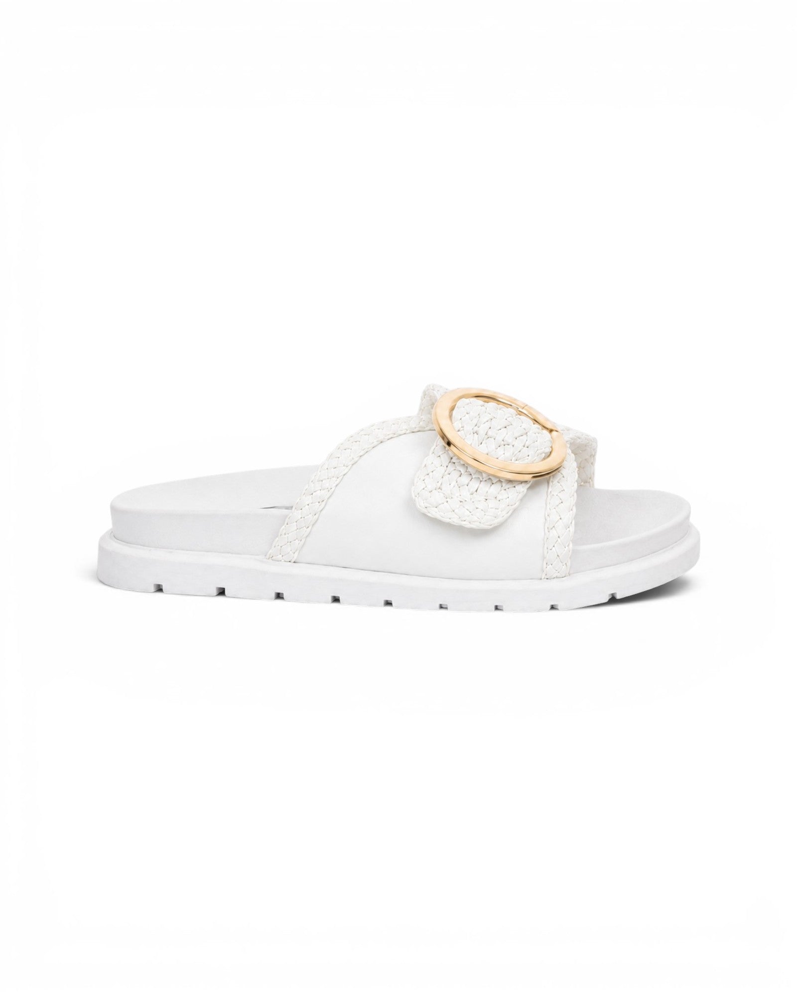 Flat leather slippers With a braided design SL-236