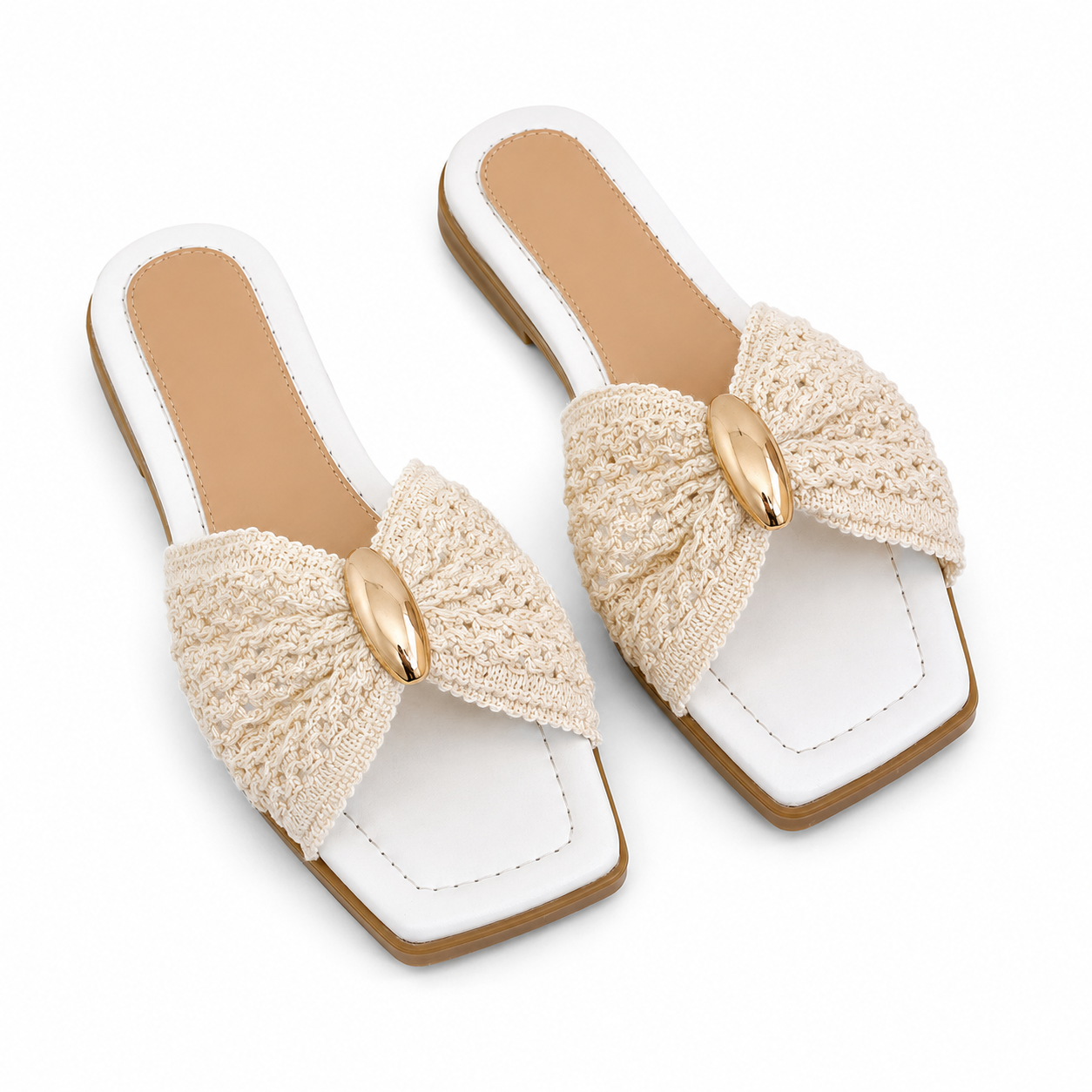 Slipper Flat Fabric Comfortable Shape Bow SL-255