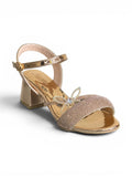 sandal heeled leather Shiny with butterfly SN-818