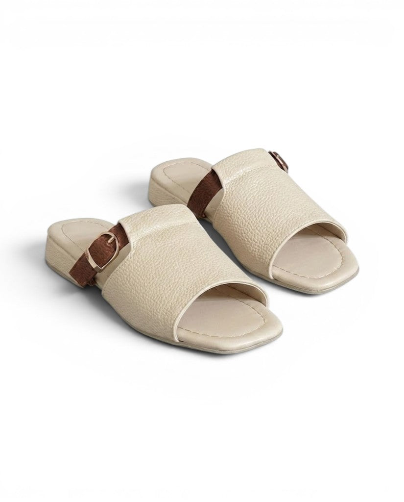 Slippers Leather Elegant With Buckle - SL-218
