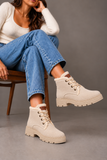 Ankle Boot Suede Mid heel winter style Fur-lined With front laces AG-4