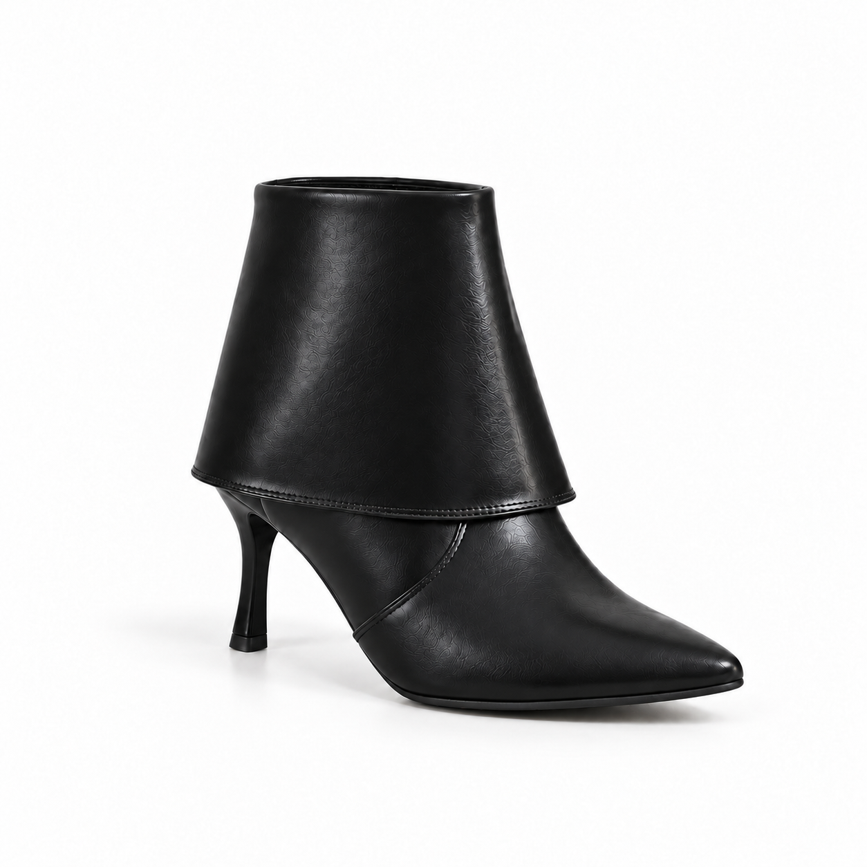 Ankle Boot Leather with a slim heel Mid With a spacious design and a zipper L-120