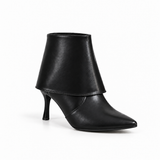 Ankle Boot Leather with a slim heel Mid With a spacious design and a zipper L-120
