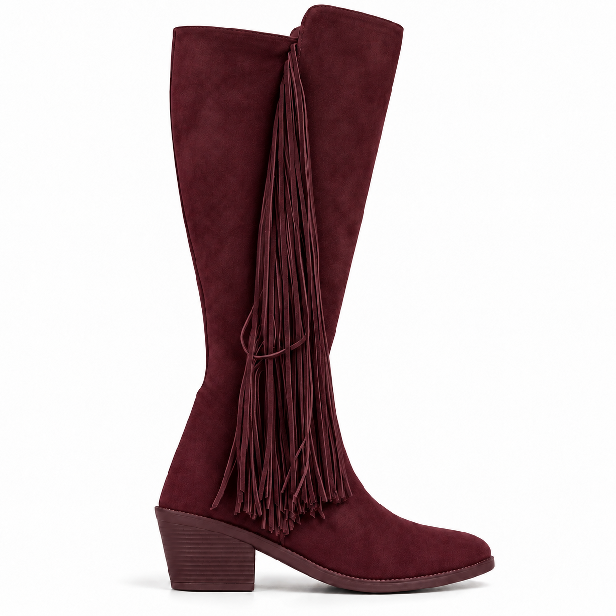 Long Boot Suede Mid heel With and long side fringes LB-59