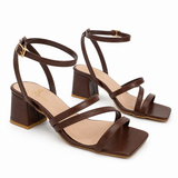 Sandal Heels Leather Unique With Buckle SN-822