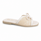 Slipper Flat Leather And  Dentelle With Bow SL-250