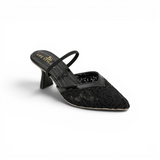 Shoes Heels Dentelle With Elastic F-624