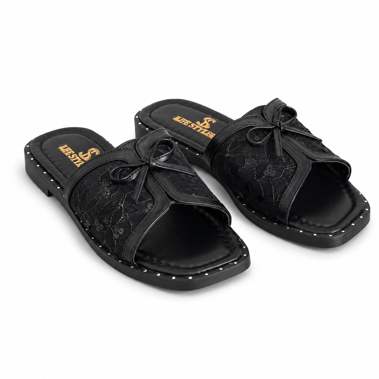 Slippers Flat cheongsam Mesh with bow SL-261