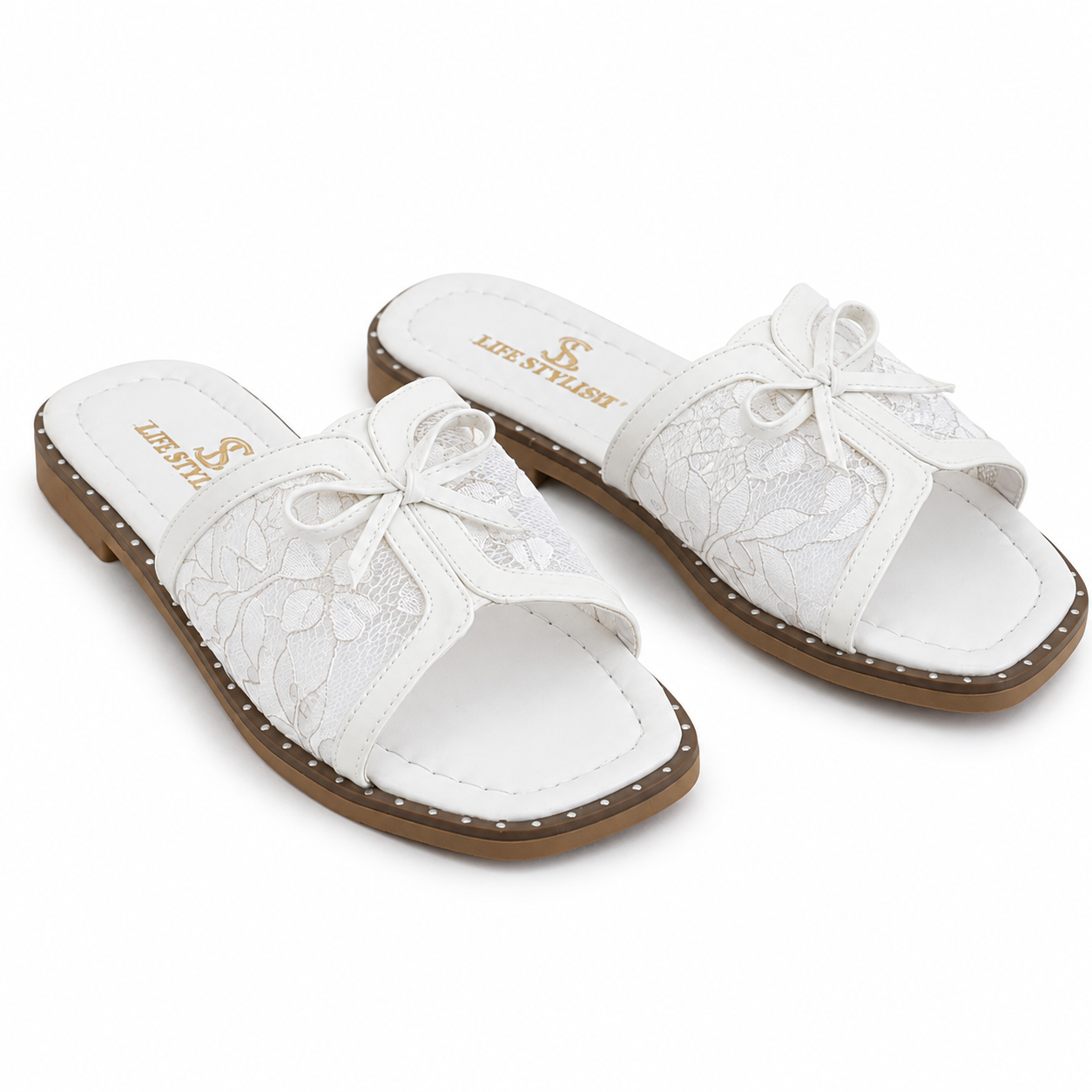 Slippers Flat cheongsam Mesh with bow SL-261