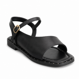 Sandals flat leather classic with ankle strap SF-69
