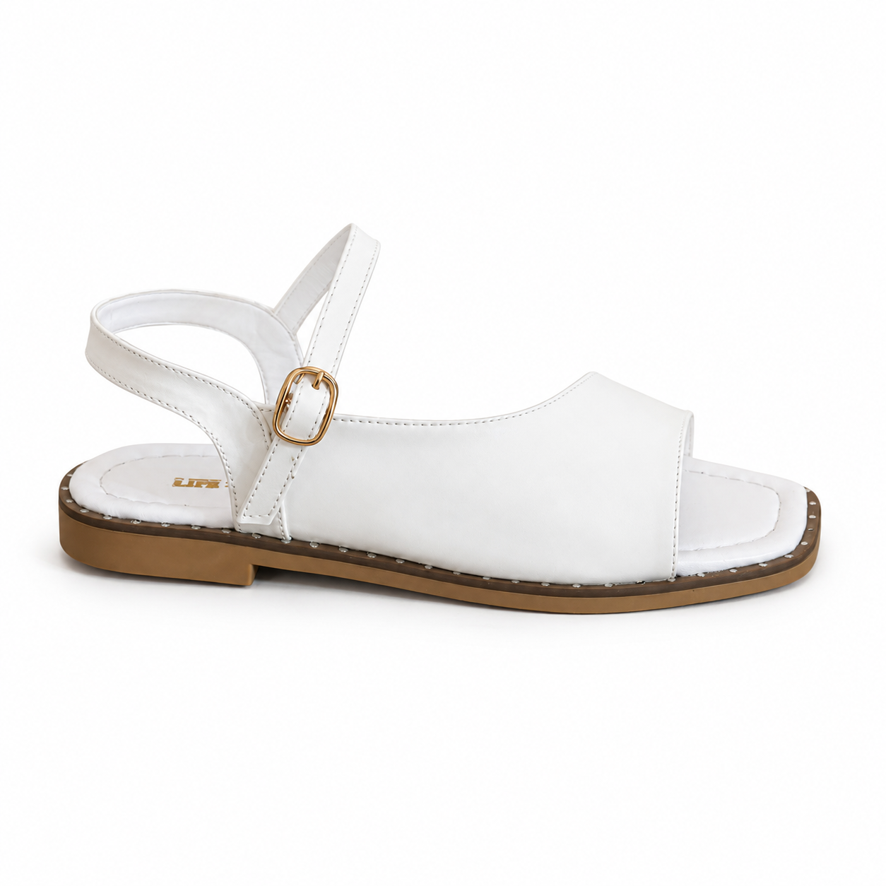 Sandals flat leather classic with ankle strap SF-69