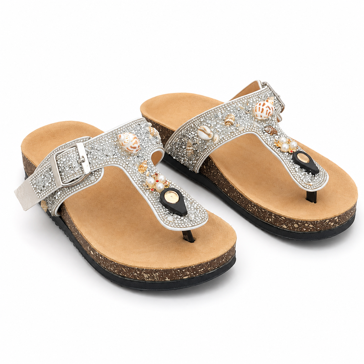 Slippers flat Casual with crystals SL-262