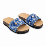Slippers flat decorated with pearls and shells SL-263