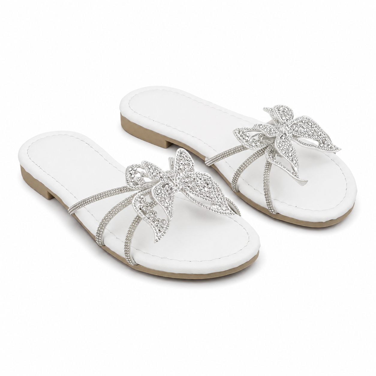 Slipper Flat Leather With Butterfly SL-253