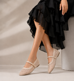 Ballerina Mesh With Leather Emroided With Buckle BF-818