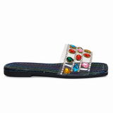 Slipper Flat Transparent Studded With Diamonds SL-256