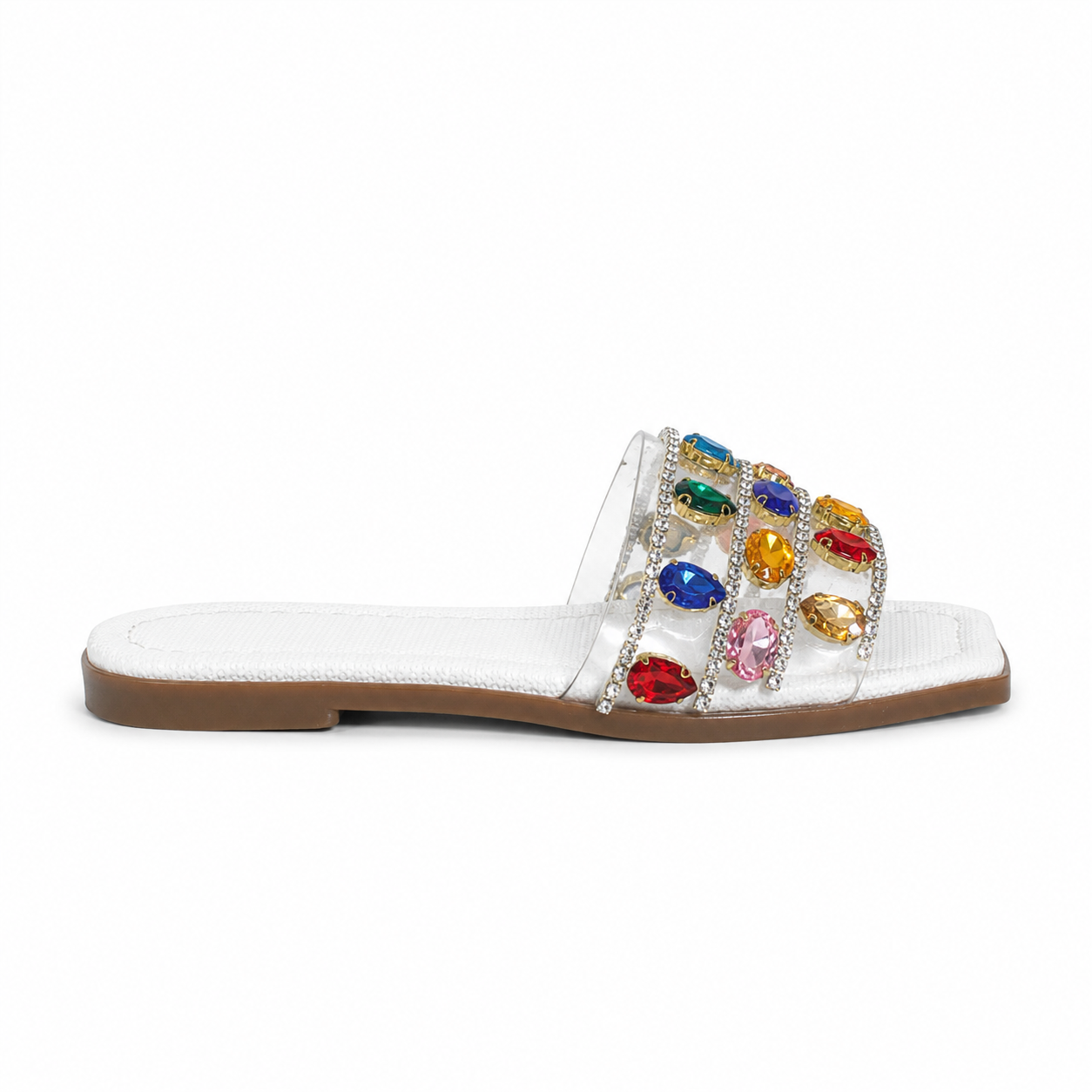 Slipper Flat Transparent Studded With Diamonds SL-256