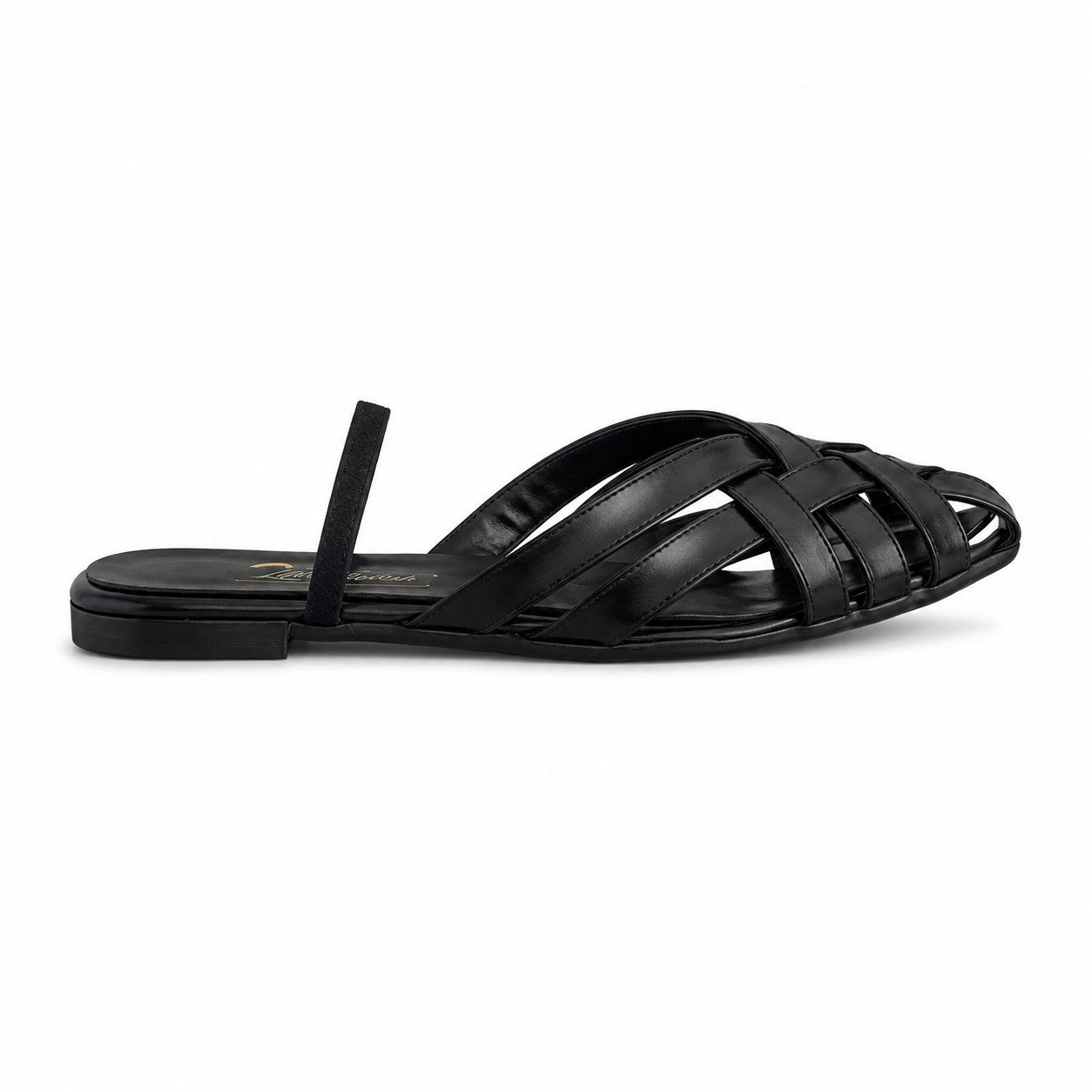 Mules Flat Leather With Elastic Elegant SB-708