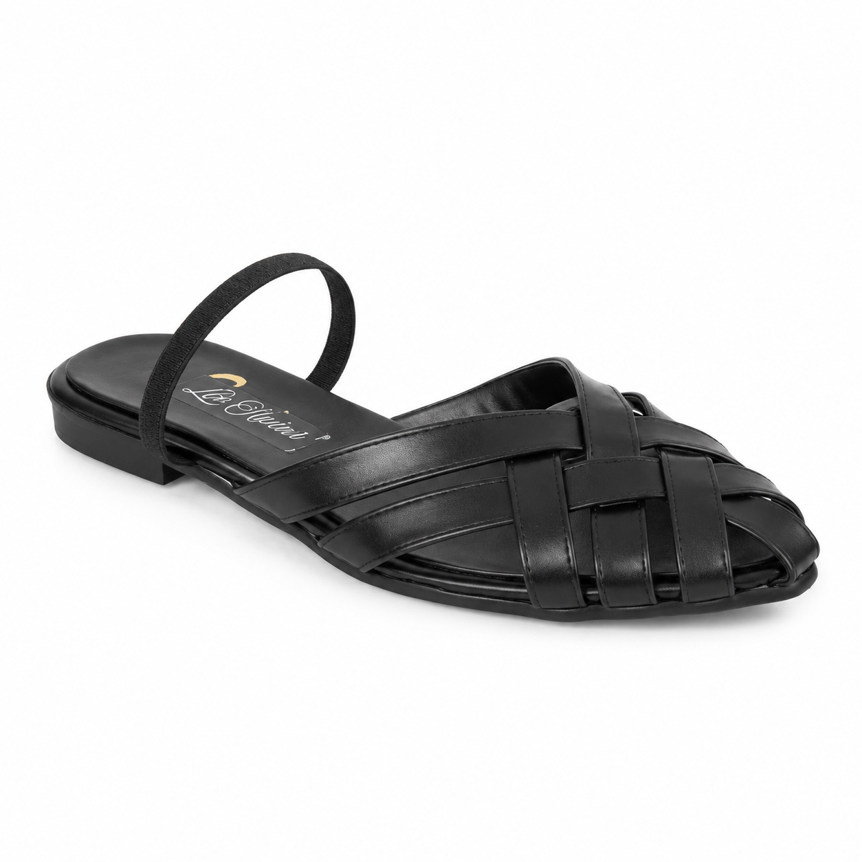 Mules Flat Leather With Elastic Elegant SB-708