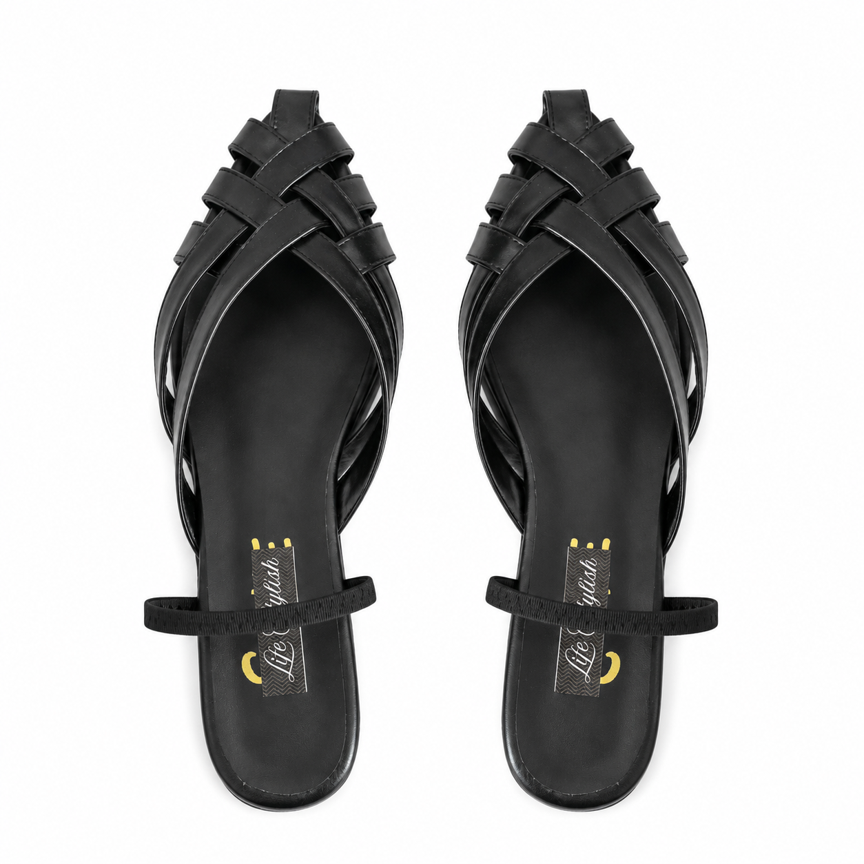 Mules Flat Leather With Elastic Elegant SB-708