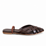 Mules Flat Leather With Elastic Elegant SB-708
