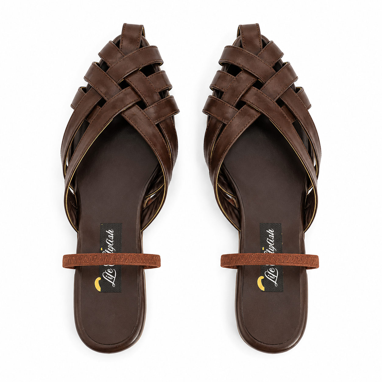Mules Flat Leather With Elastic Elegant SB-708
