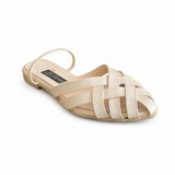 Mules Flat Leather With Elastic Elegant SB-708