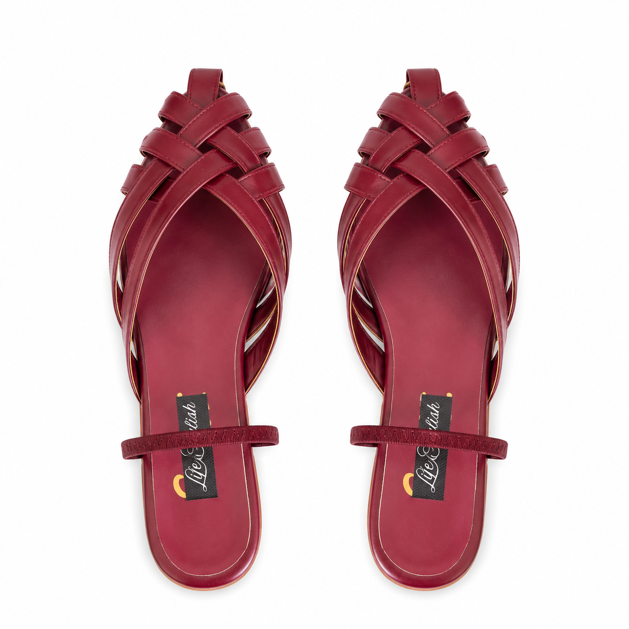 Mules Flat Leather With Elastic Elegant SB-708